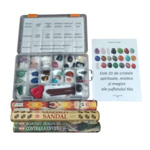 21 de cristale naturale și carte explicativă în limba română - kit complet 21 de cristale naturale și carte explicativă în limba română - kit complet