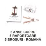 Set de 5 anse din cupru cu 5 brosuri si 5 raportoare