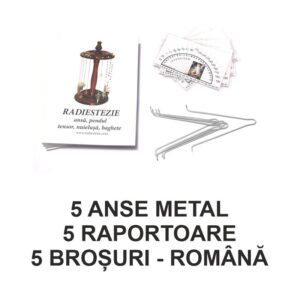 Set de 5 anse din metal argintiu cu 5 brosuri si 5 raportoare Set de 5 anse din metal argintiu cu 5 brosuri si 5 raportoare